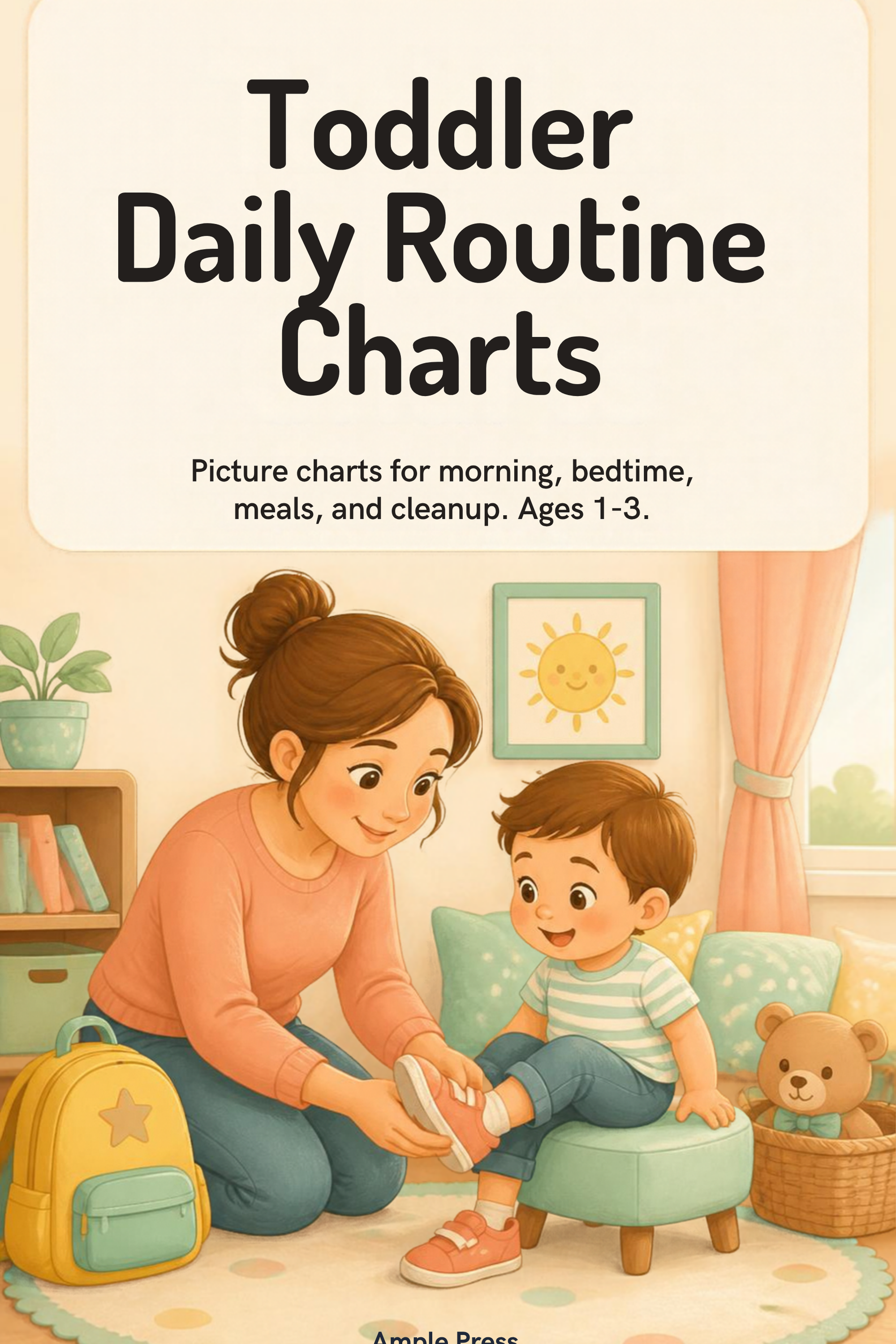 Cover of Toddler Daily Routine Charts, showing the title and a 4 routine charts badge
