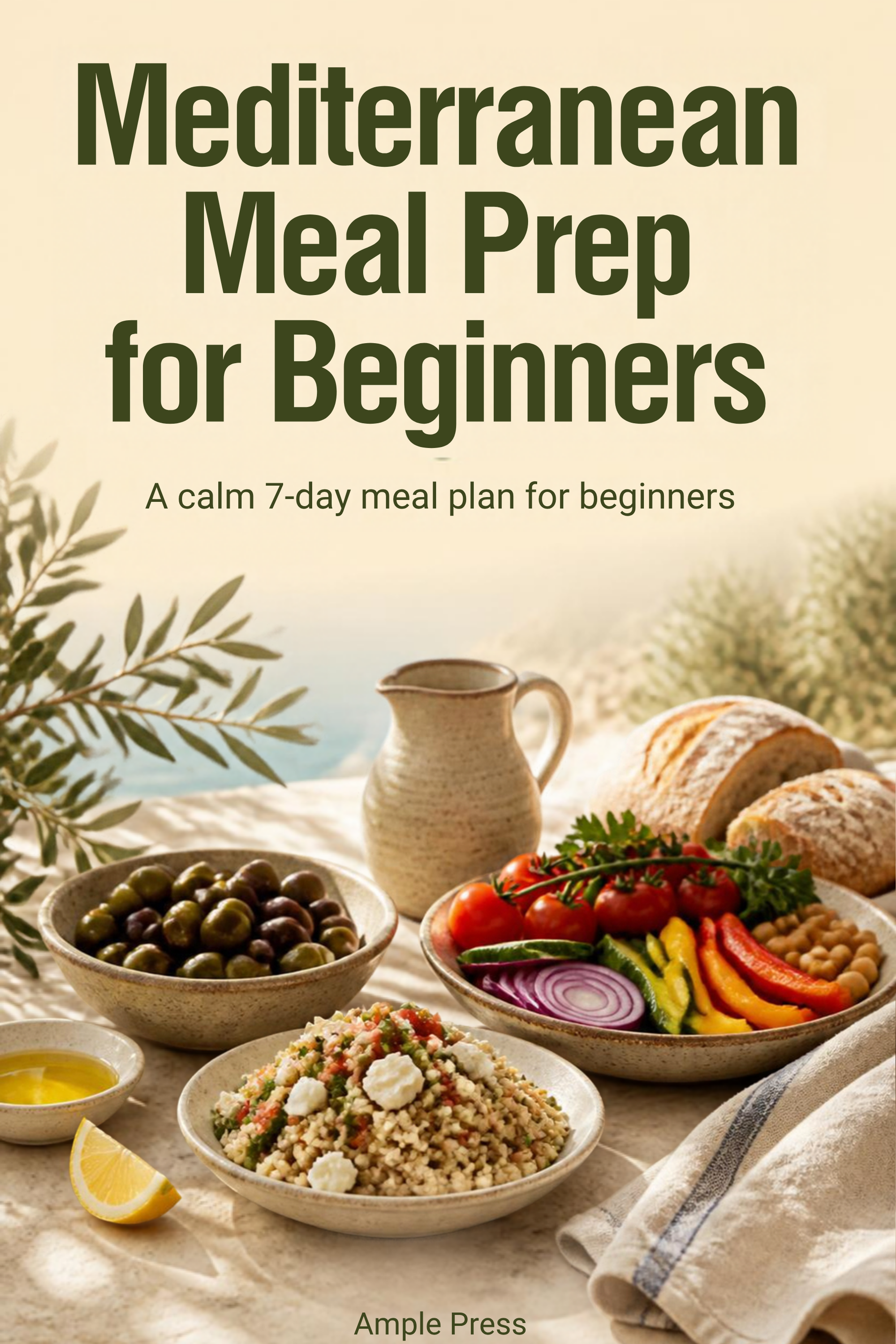 Cover of the ebook Mediterranean Meal Prep for Beginners by Ample Press.
