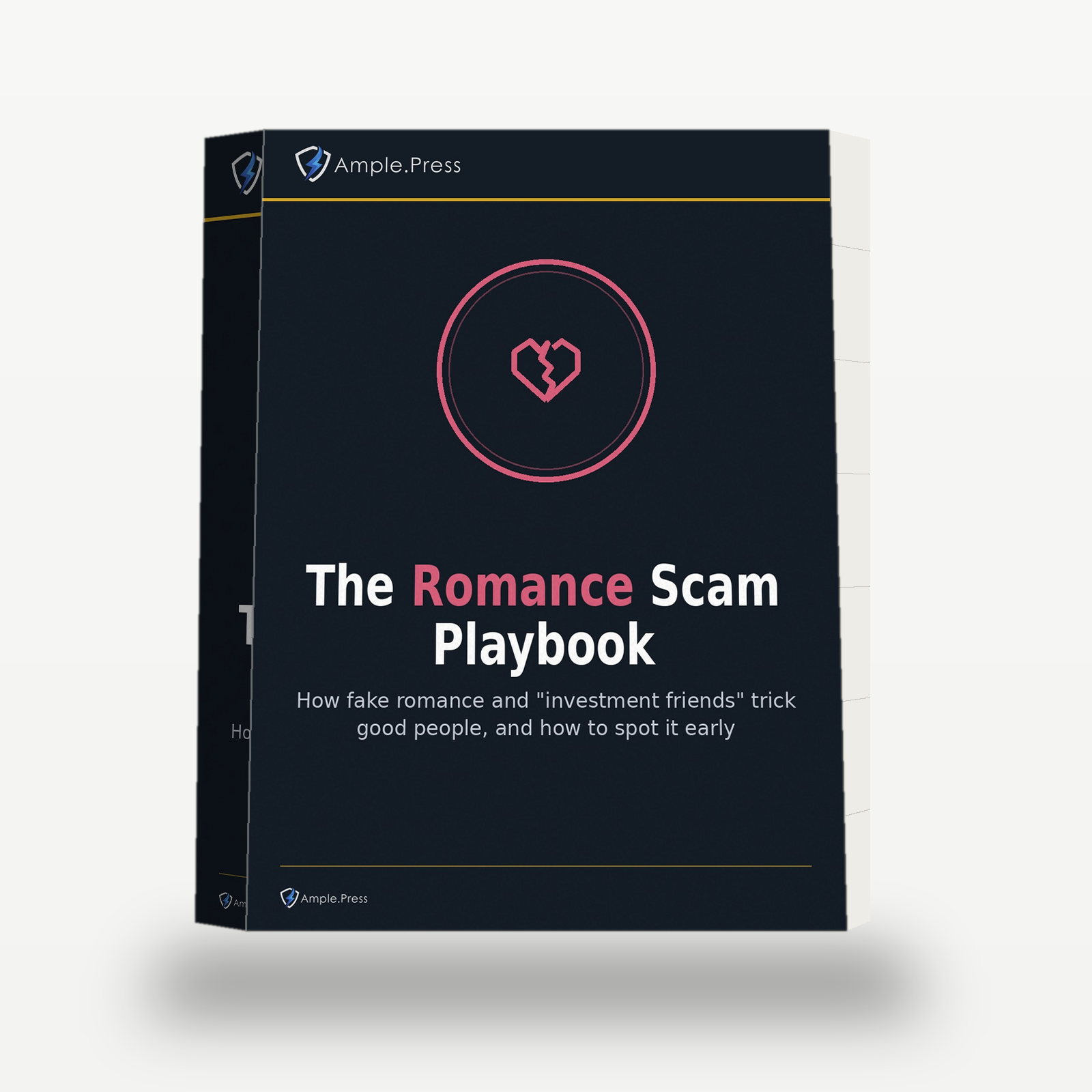 The Romance Scam Playbook 3D book mockup